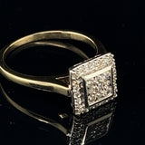 Elegant Yellow and White Gold Diamond Ring (Size US 7 1/2 | UK/AU P)