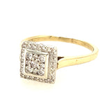 Elegant Yellow and White Gold Diamond Ring (Size US 7 1/2 | UK/AU P)