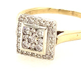 Elegant Yellow and White Gold Diamond Ring (Size US 7 1/2 | UK/AU P)