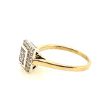 Elegant Yellow and White Gold Diamond Ring (Size US 7 1/2 | UK/AU P)