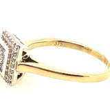 Elegant Yellow and White Gold Diamond Ring (Size US 7 1/2 | UK/AU P)