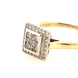 Elegant Yellow and White Gold Diamond Ring (Size US 7 1/2 | UK/AU P)