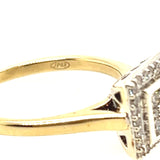 Elegant Yellow and White Gold Diamond Ring (Size US 7 1/2 | UK/AU P)