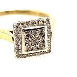 Elegant Yellow and White Gold Diamond Ring (Size US 7 1/2 | UK/AU P)