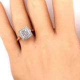 Elegant Yellow and White Gold Diamond Ring (Size US 7 1/2 | UK/AU P)