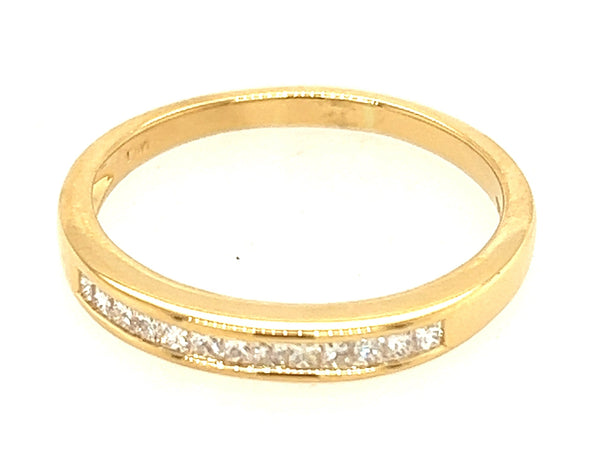18ct Yellow Gold & Diamond Wedding Band Ring