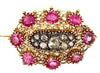 9ct Yellow Gold Ruby & Diamond Victorian Brooch