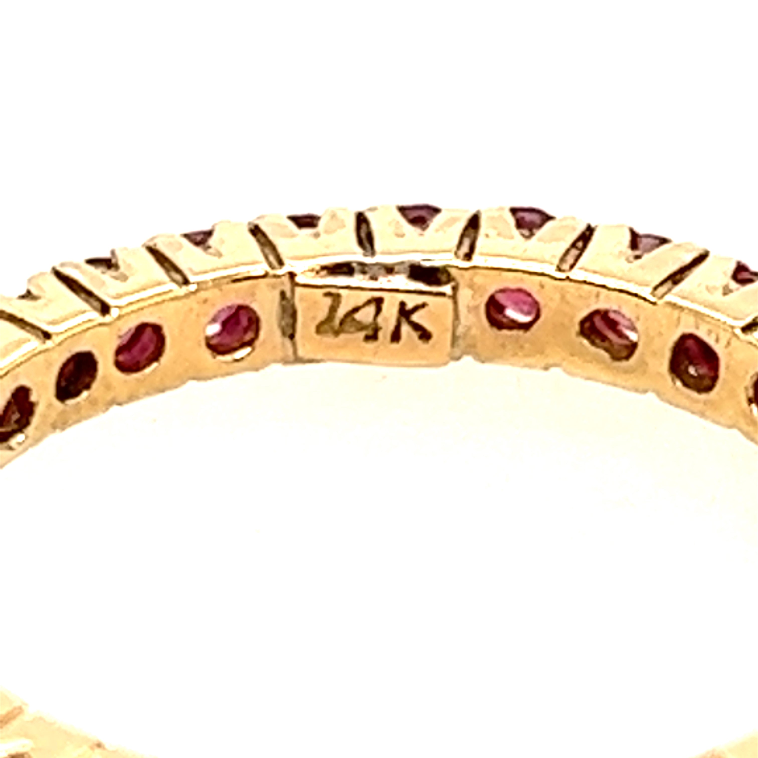 14ct Yellow Gold & Ruby Eternity Full Circle Ring