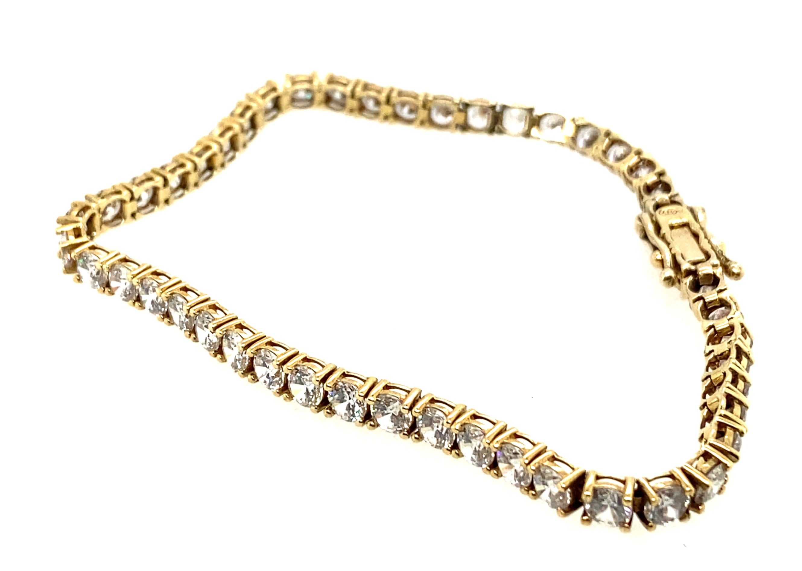 10ct Yellow Gold & Cubic Zirconia Tennis Bracelet