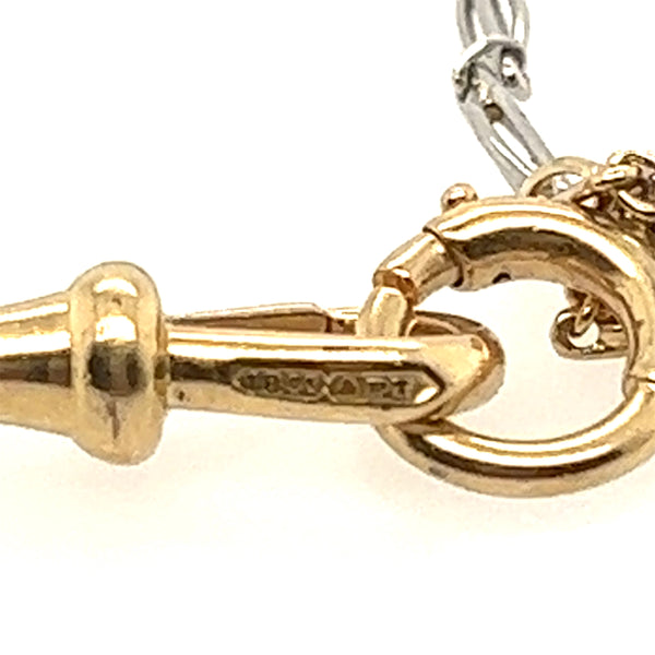 Antique Yellow and White Gold Chain with Albert Swivel Clasp