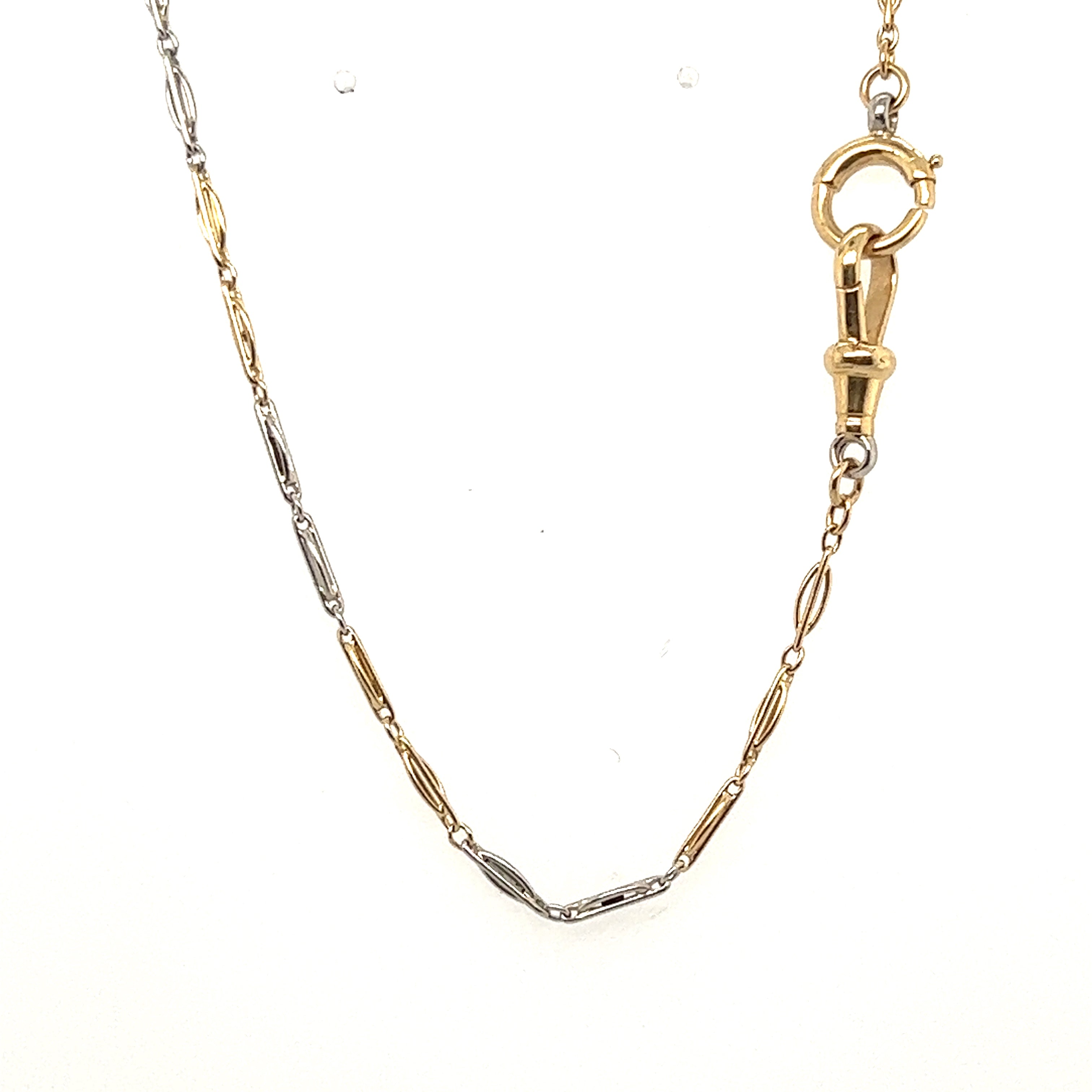 Antique Yellow and White Gold Chain with Albert Swivel Clasp