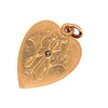 9ct Yellow Gold Heart Pendant with "Old Mine Cut" Diamond
