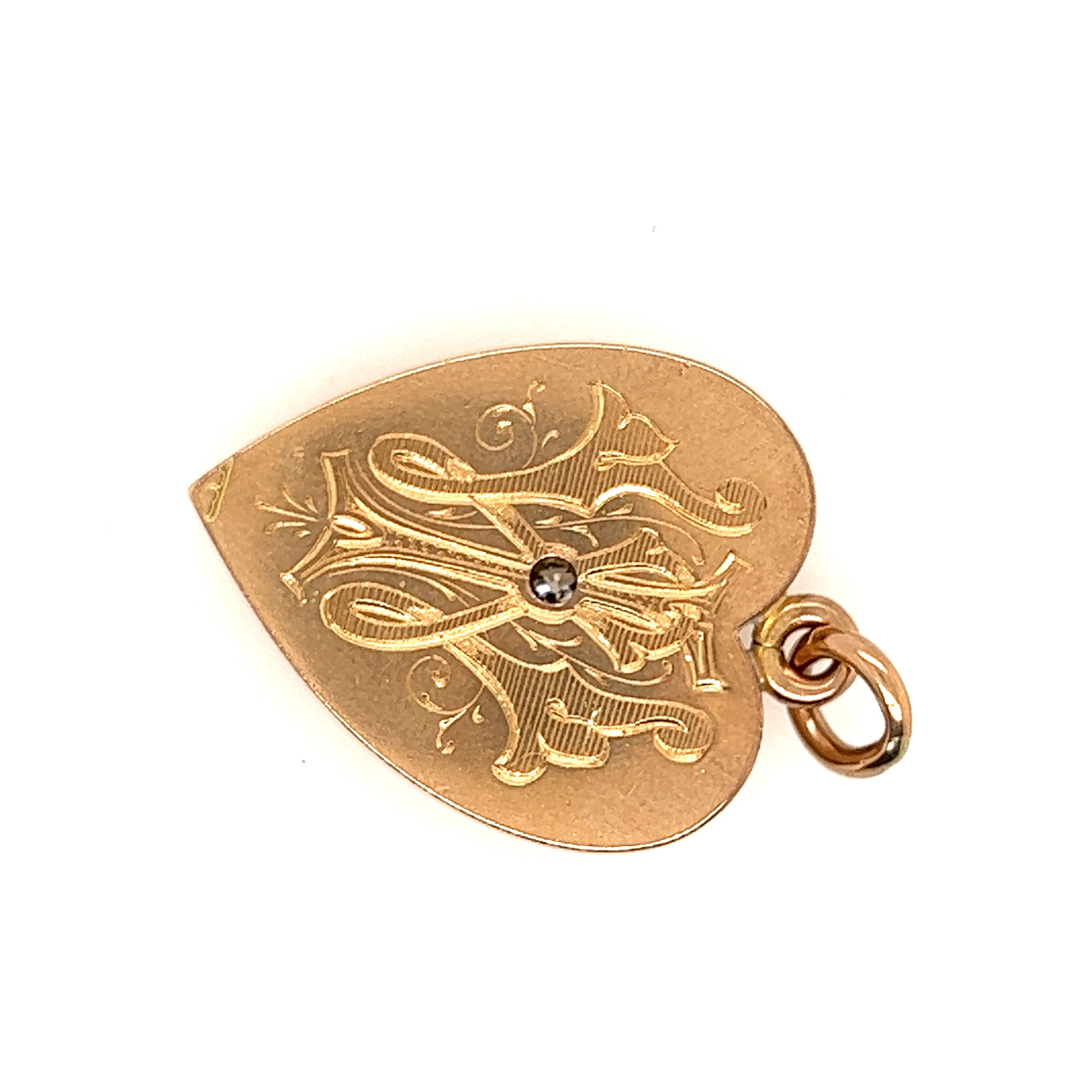 9ct Yellow Gold Heart Pendant with 