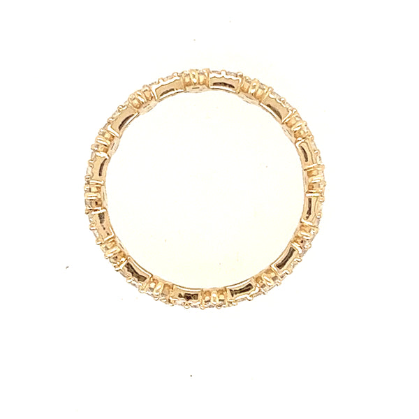 10ct Yellow Gold and Diamond Zipper Ring