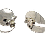 Handmade White Gold and Diamond Clip on Earrings
